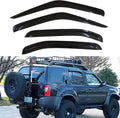 Set of 4 Front+Rear Smoke Sun/Rain Guard Outside Mount Tape-On Acrylic Window