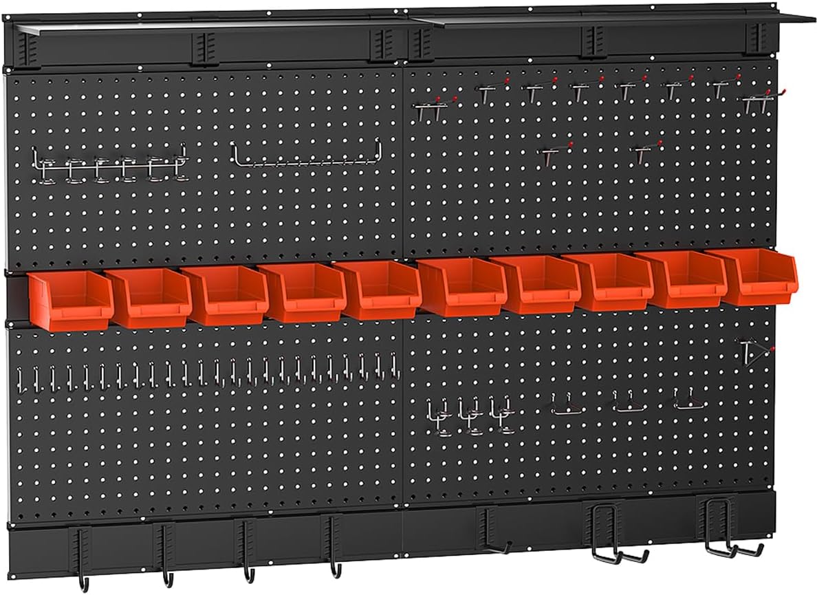Ultrawall Black Pegboard Wall Organizer, 48X 36 inch