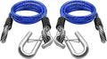 NAZOU 48" Heavy-Duty Trailer Safety Cables Safety Chains with Hooks, Trailer Chain Extension, Trailer Brakeaway Cable, Boat Winch Strap with Hook (1/3Inch,Pack of 2)