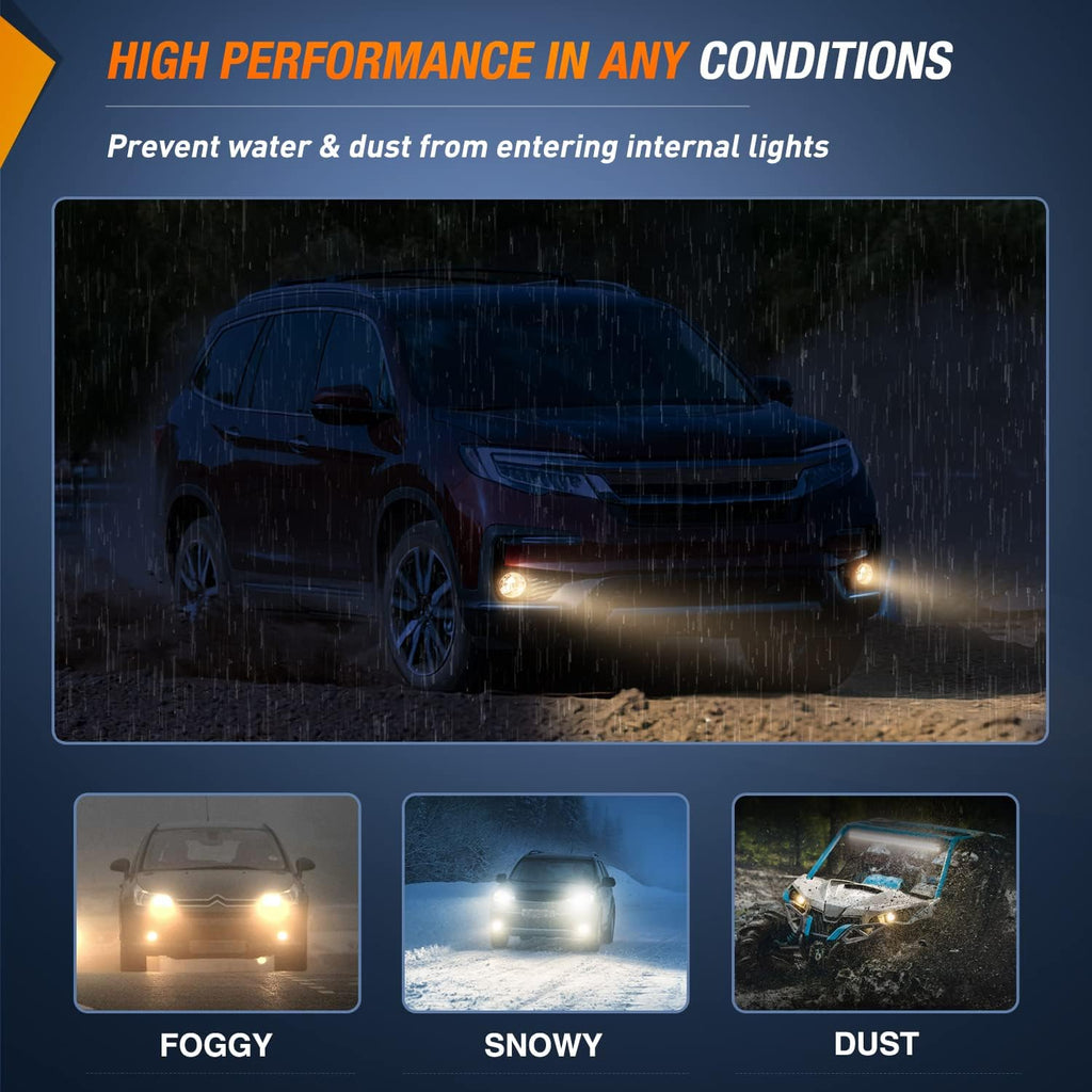 nilight fog lights assembly compatible with 2013-2015 honda showing dimensions