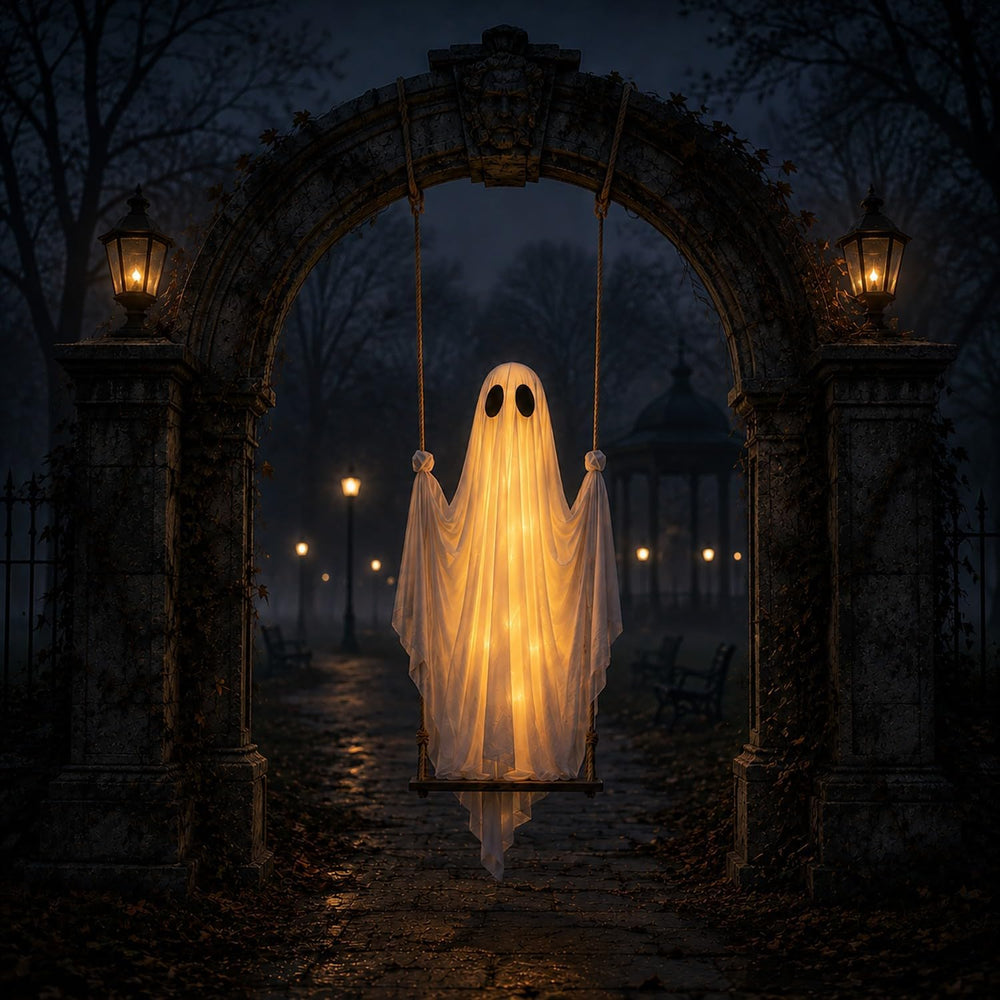 Outdoor Halloween Ghost Decorations,Halloween Swinging Ghost Outdoor Decor