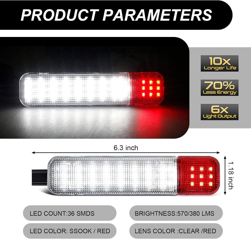 Pack-2 Car Interior Door LED Light, Super Bright Vehicle Door Panel Courtesy Light, Compatible with Chevrolet, Taher, Silverado, Saaban, GMC, Cadillac, Hummer (White Light)