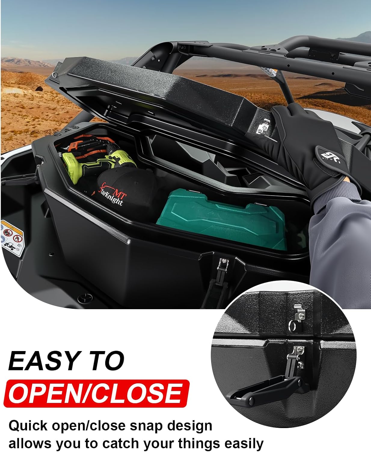 StarknightMT X3 Rear Storage Box, 8GAL Waterproof Cargo Box Compatible with Maverick X3, Outlander (Except 6x6), Renegade, OEM Replace #715004778 w/h Mounting System