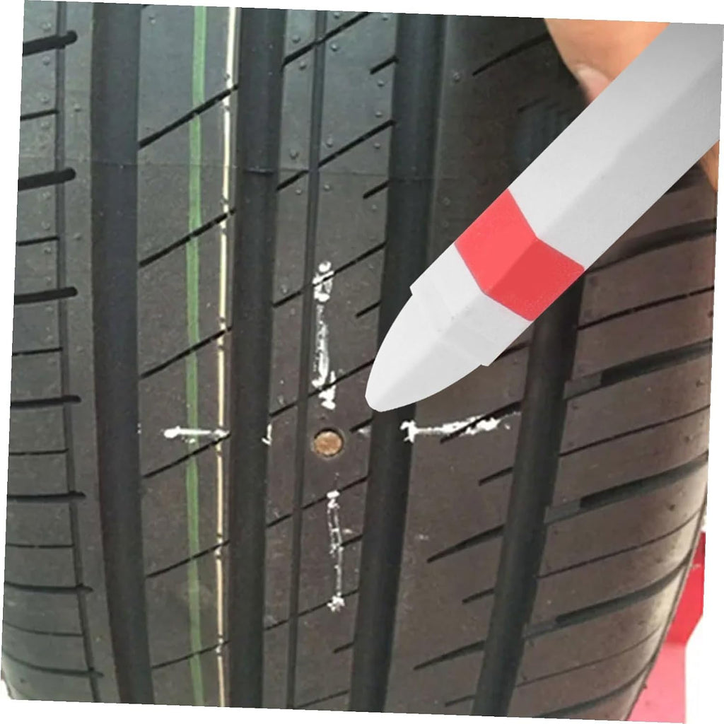 2pcs Wax Marker Pens for Tire Repair Car Tire Marking Pens Fine Tip for Precise Marking for Cars Motorcycles Bicycles High Visibility White