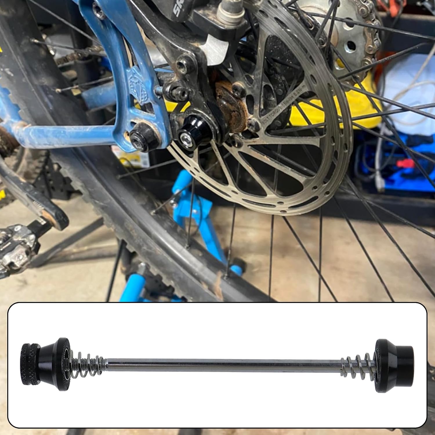 Antrader Hex Locking Skewer M5 Hex Head Anti Theft Quick Release Security Lock Skewers Set with M5 Hex L Wrench Bicycle Wheel Hub Secure-4.3" Inner Width