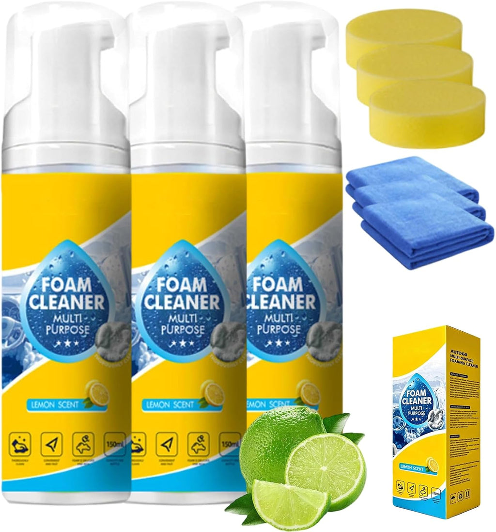 Ivovex Cleaner, Foam No-Rinse Cleaner, 4-in-1 Multi-enzyme Foam Spray Cleaner, 2026 New Multipurpose Powerful Foam Cleaner Spray, Enzyme Foam Deep Cleaning Spray, Car Interior Sofa (PCS-3)