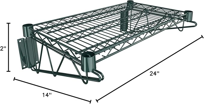 14" x 24" Green Epoxy Wire Wall Mount Shelf - Image 3