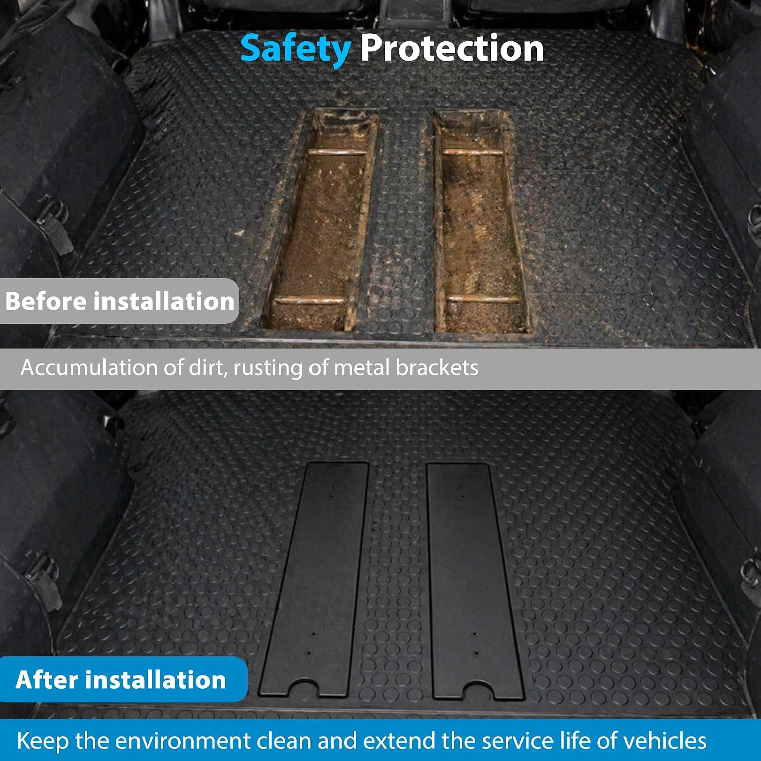 Rear Floor Plates Filler Plate, Rear Seat Floor Plate Tie Down Cover Fit for Honda Element 2003-2011