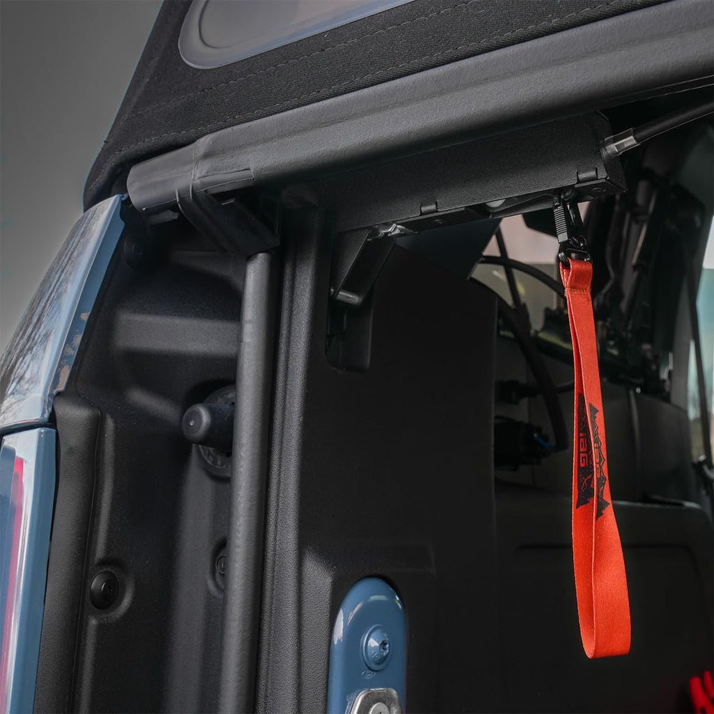 IAG V2 EZ-Pull Soft Top Rear Hatch Release Handle for Ford Bronco 2021-2026 4 Door Soft Top - One-Hand Cable-Actuated Pull Strap, Easy Install, Made in USA