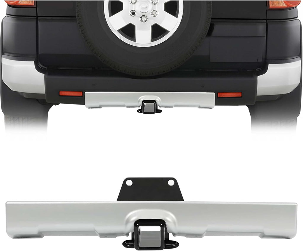 KUAFU Trailer Hitch+Bumper Panel Kit Compatible with 2007-2014 Toyota FJ Cruiser Replacement for PT228-60060 Rear Tow Hitch Lower Valance Powder Coated Instruction Included