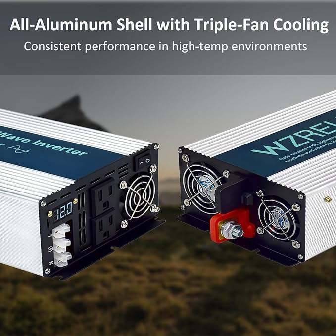 WZRELB 3500W Pure Sine Wave Inverter, Car Power Inverter 24V DC to 110V 120V AC - Image 6