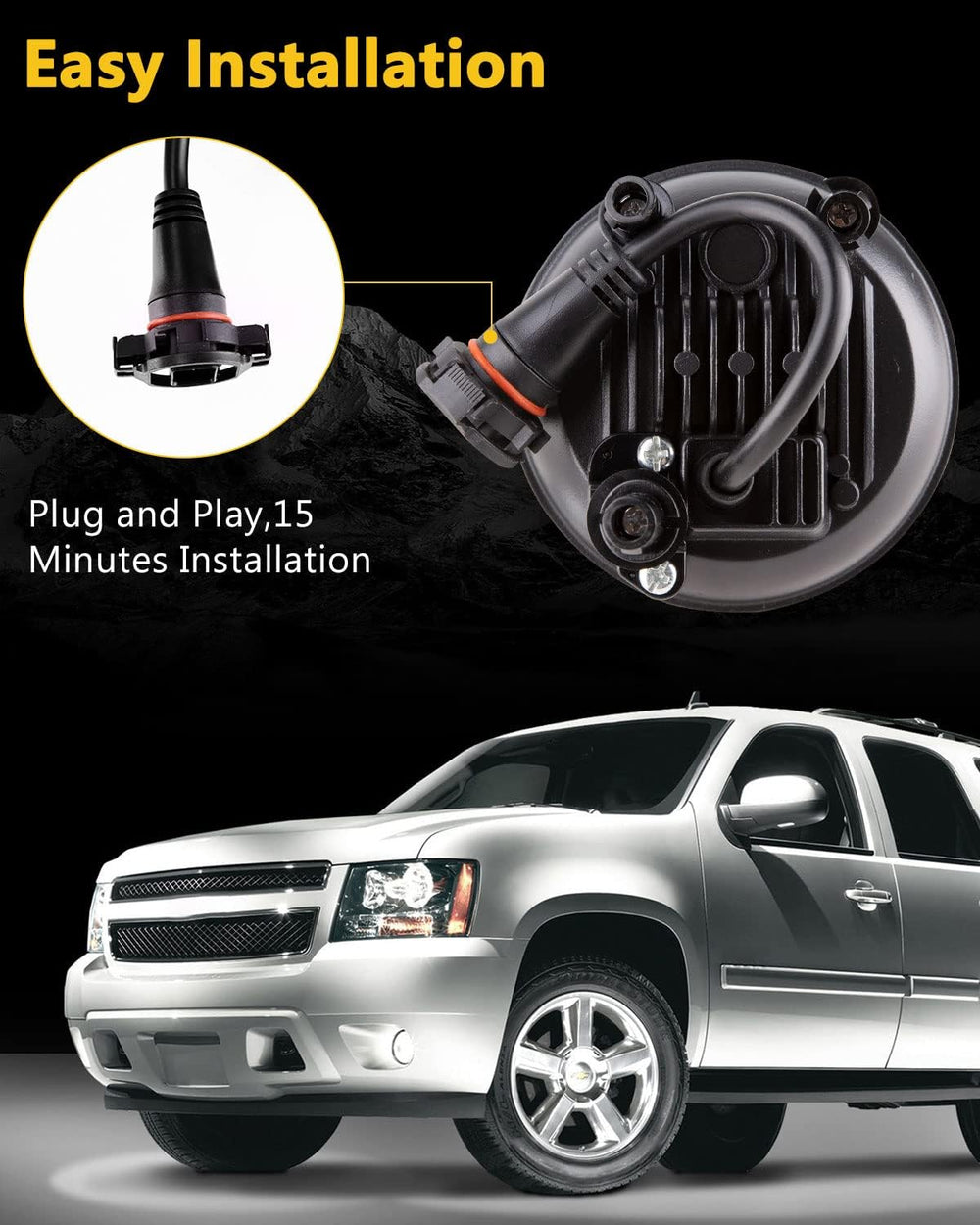 BICYACO Led Fog Lights 5202 Compatible with 07-14 Suburban/Tahoe/07-13 Avalan...
