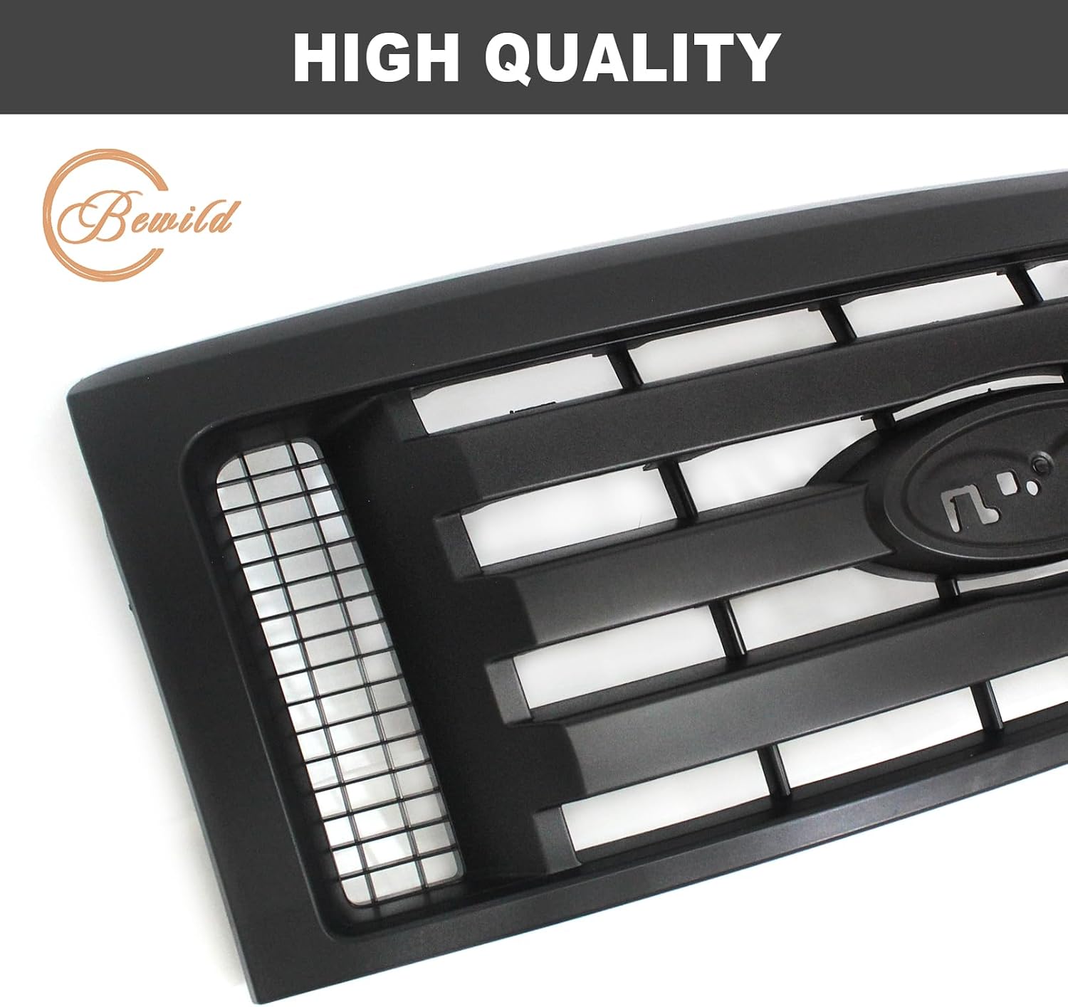 Bewild Front Bumper Grille Assembly Compatible with 2009-2014 Ford F - 150 f150 Centre Bumper Painted Black Housing and Insert Grille Assembly Shroud Replacement for 9L3Z8200A FO1200510