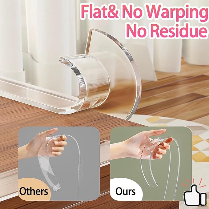 Clear Soft Corner Protectors for Furniture Strip, 2in x13FT, 2 Rolls, Sharp - Image 5