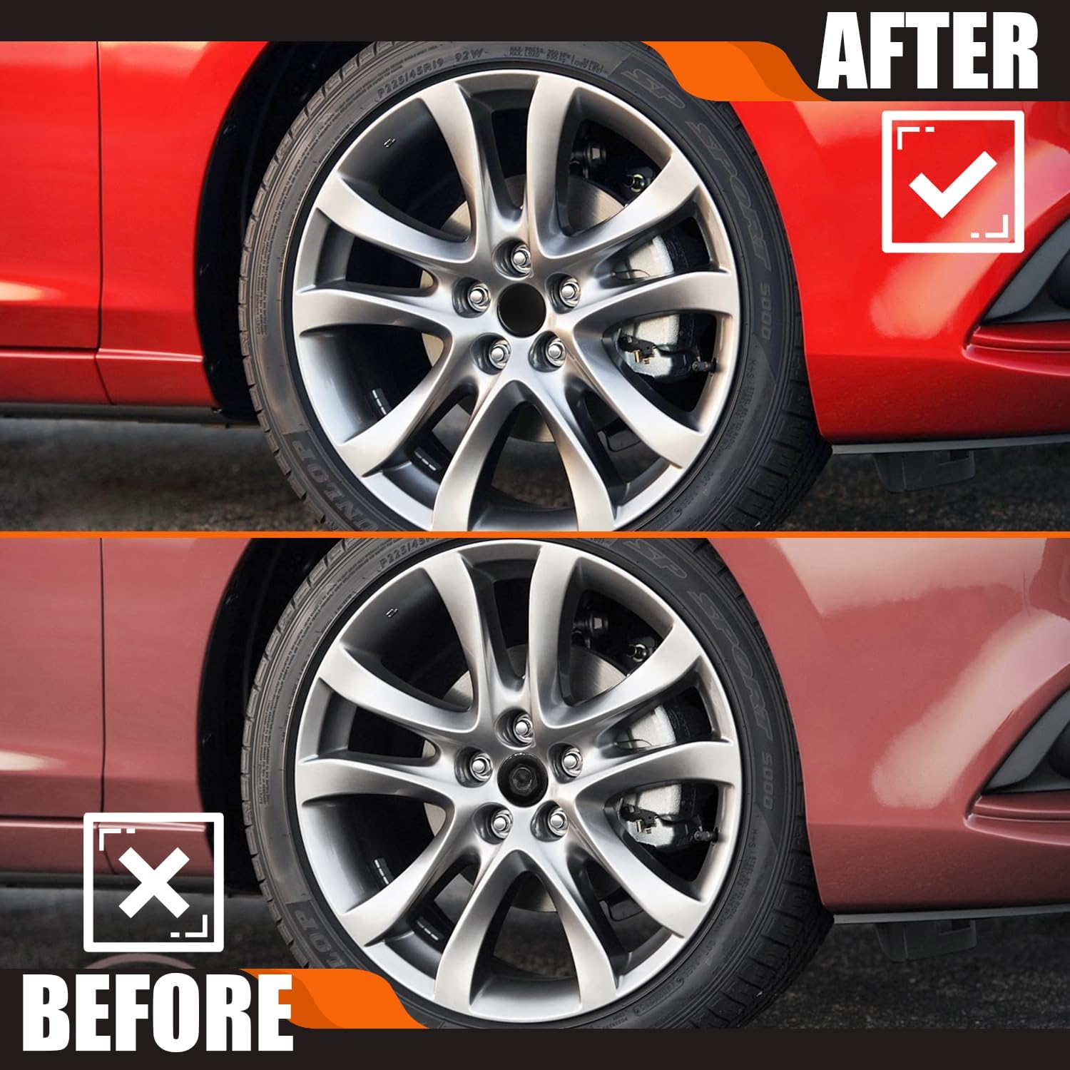 2.9Inch 75MM Wheel Center Caps, Pack of 4 (Gloss Black, Outer 75MM, Inner 73MM, Easy DIY Installation)