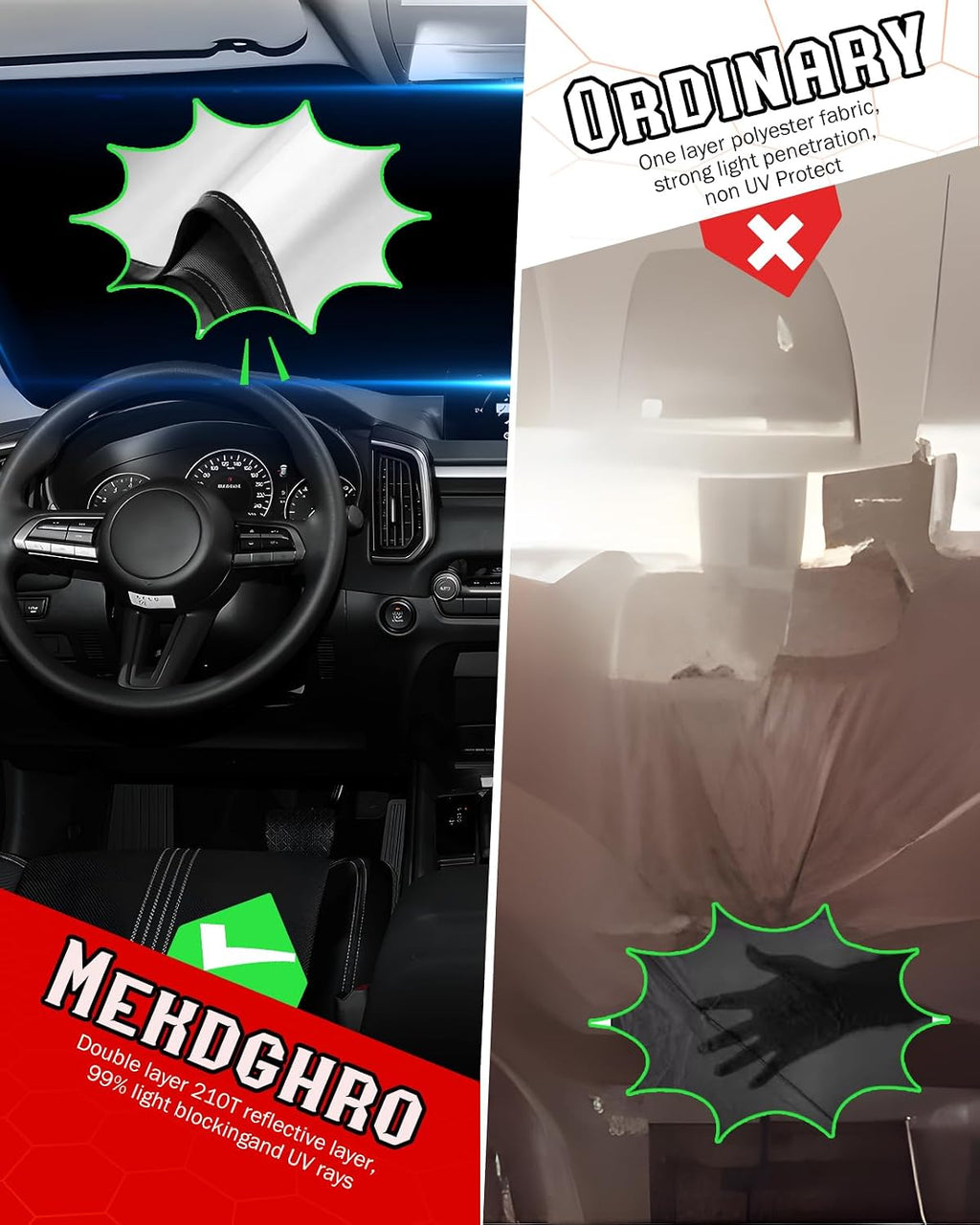 Custom Fit Windshield Sun Shade for Toyo-ta Land Cruiser 2026 2024-2025, Foldable, Easy to Install & Store, Full Coverage, 210T Reflective Fabric, Blocks 99% of UV Rays