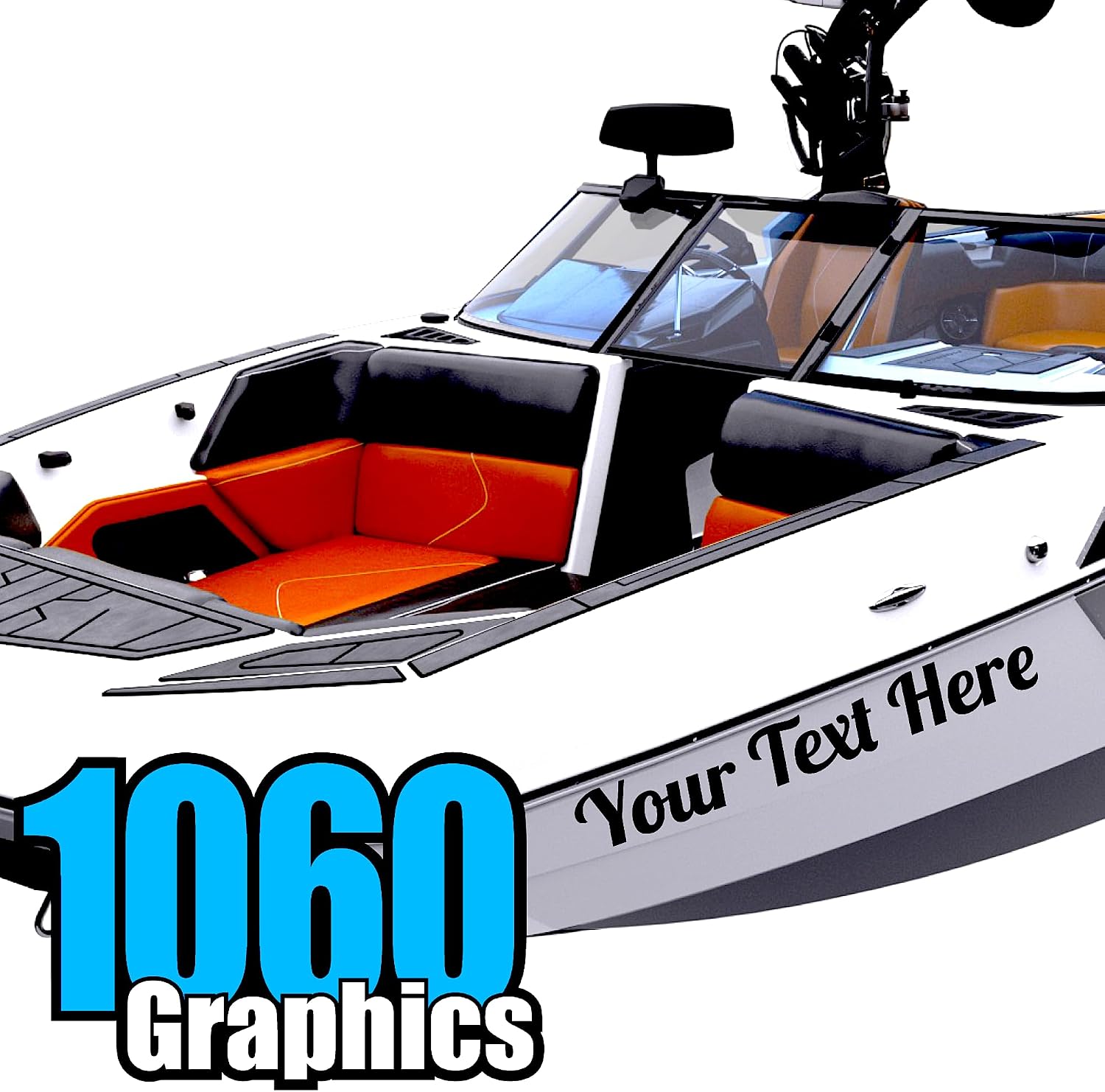 Custom Vinyl Boat Numbers & Letters (Two Decals)