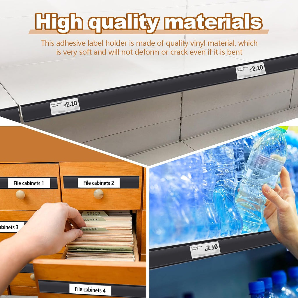 spiareal 50 pcs shelf label holders adhesive price, package contents