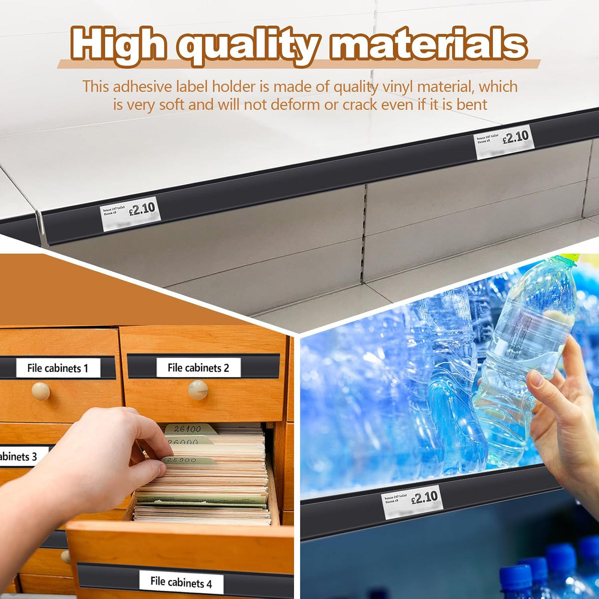 spiareal 50 pcs shelf label holders adhesive price, package contents