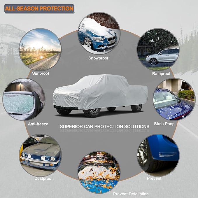 Kayme 6 Layers Truck Cover Waterproof All Weather, Sun Uv Rain Protection Heavy - Image 4