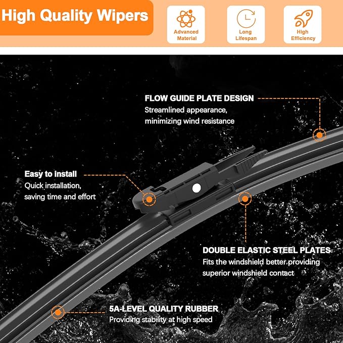 HULADAED® 24'' 21'' 12'' Windshield Wipers Replacement - Image 3
