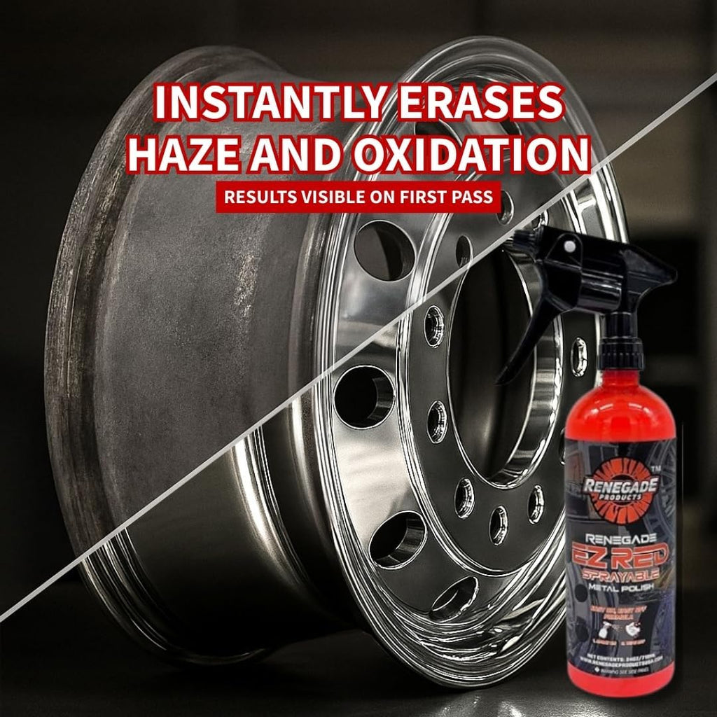 Renegade Metal Maintenance Bundle – Pro Red Liquid Metal Polish & EZ Red Sprayable Polish – 2-Step Aluminum & Stainless Steel Kit (2 x 24oz)