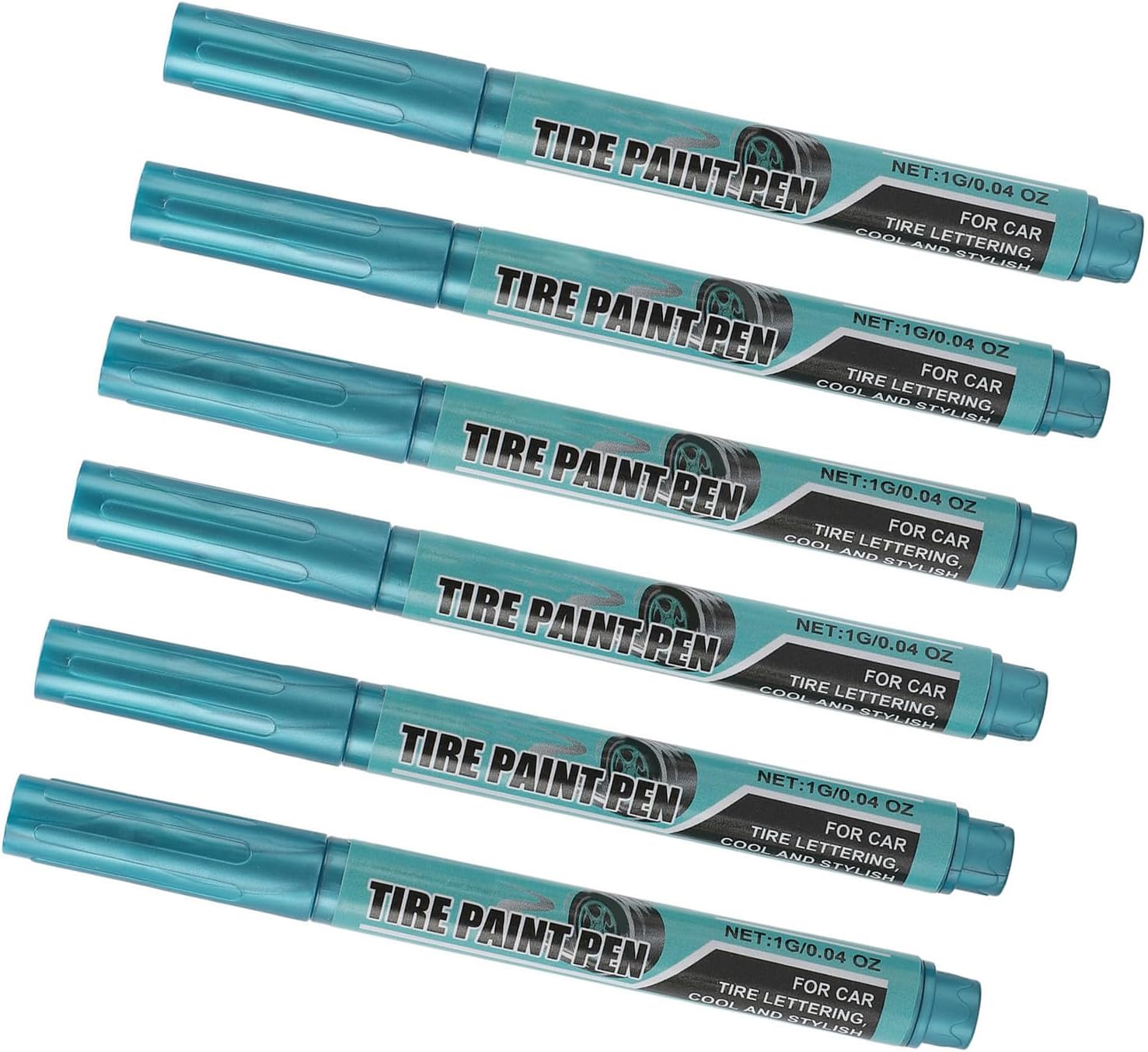 Tire Paint Pen, Waterproof Protective Oil Marker Pen, 6pcs Blue 1g - Long Lasting Wear, Easy Application for Minor Scratch Repairs