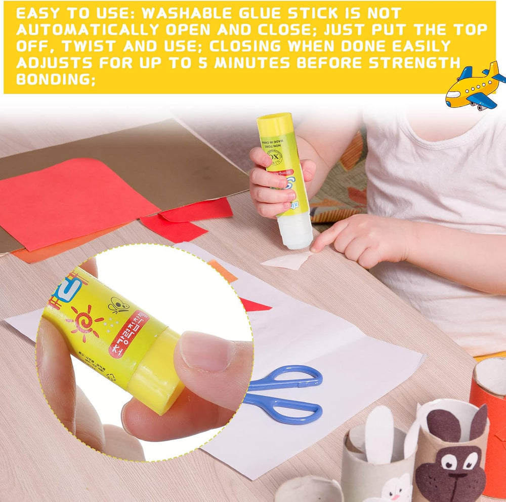 Zubebe 0.25 oz White Glue Sticks in Bulk for Classroom Crafts, 200 Pcs
