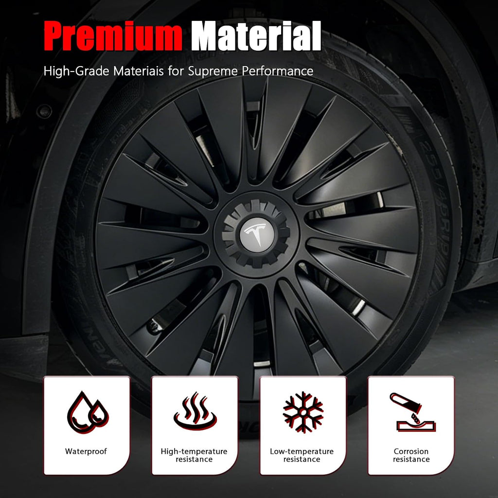 4 PCS Wheel Center Hub Cap Sticker for Model 3 / Model Y, Wheel Rim Cover 2.2” Center Cap Sticker Compatible for Tesla Hubcaps with Logo Emblem,Gray & Silver Wheel Hub Caps Waterproof Adhesive Backing