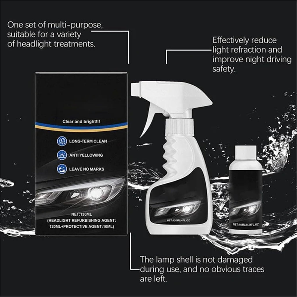 Headlight Cleaner,Headlight Restoration Kit, Automotive Headlamp Restoration Fluid Kit, Multifunctional Headlights Cleaner, Suitable for All Vehicles (1PCS)