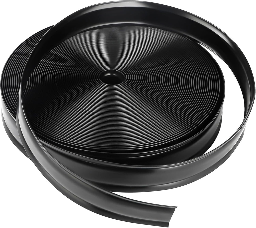 1" RV Vinyl Trim Molding Insert Black,for RV Camper Travel Trailer Screw Cover Gutter Corner Channel Outside Seam roof Edge Track Heavy Duty Trim (50 ft)