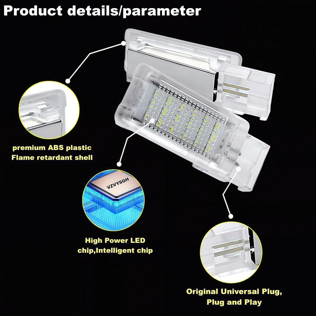 LED Footwell Light Compartment Interior Trunk Glove Box Lamp Compatible with Volkswagen Golf MK5 MK6 GTI MK6.5 GLI MK7 Jetta Altas CC Eos Alltrack (Red)