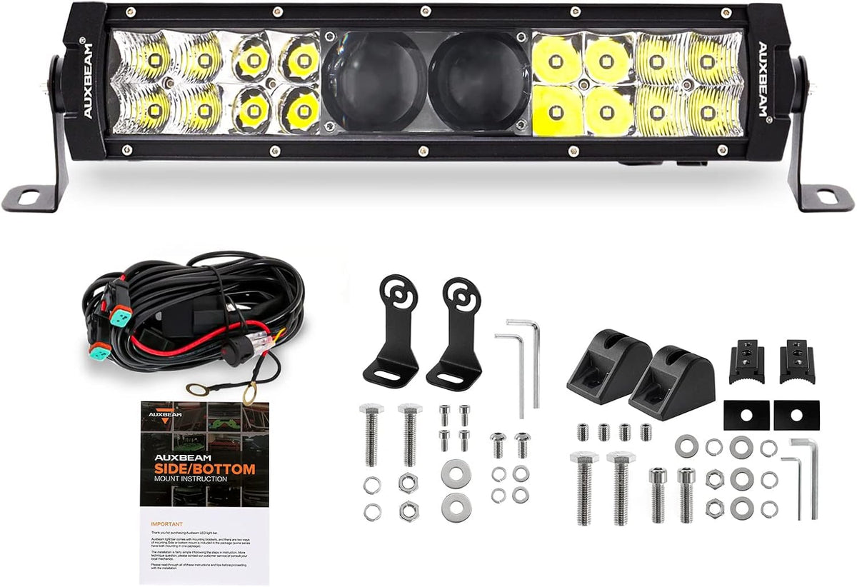 auxbeam 12 in led light bar 100w 12000lm, main product view