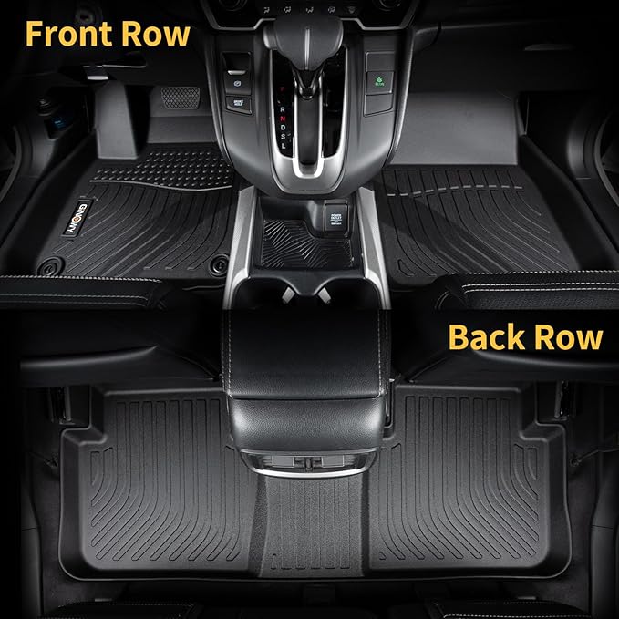 GINOWY- Floor Mats for Toyota Tacoma 2005-2015 Double Cab TPE All Weather - Image 7