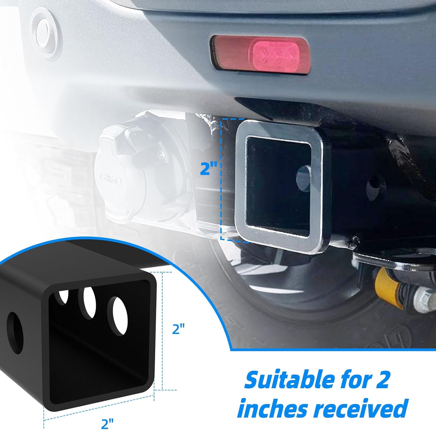 Qualward Hitch Step for 2 Inch Receiver, Steel Trailer Step with Non-Slip and Rust Towing Bumper Guard for Most Car SUV Truck Pickup, 500LBS Max Load