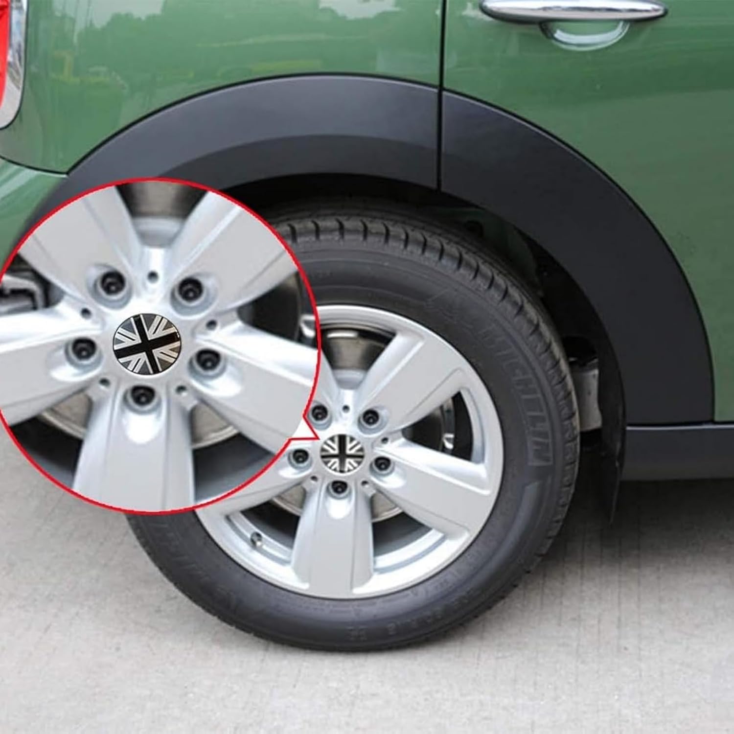 4PC Epoxy Car Styling Wheel Center Hub Caps Emblem Badge Replacement for MINI Cooper (Union Jack G)