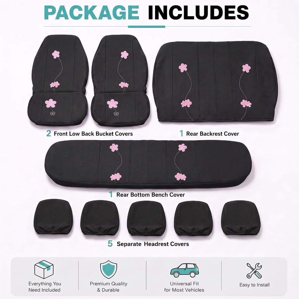 fh group full set cloth car seat covers on a desk or shelf