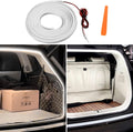 JSCARLIFE LED Car Trunk Light Strip (13FT/4M) - High-Brightness Universal Waterproof Car Boot Lighting with Delay Shutoff, Flexible Silicone Design for SUV/Sedan/Pickup (White)