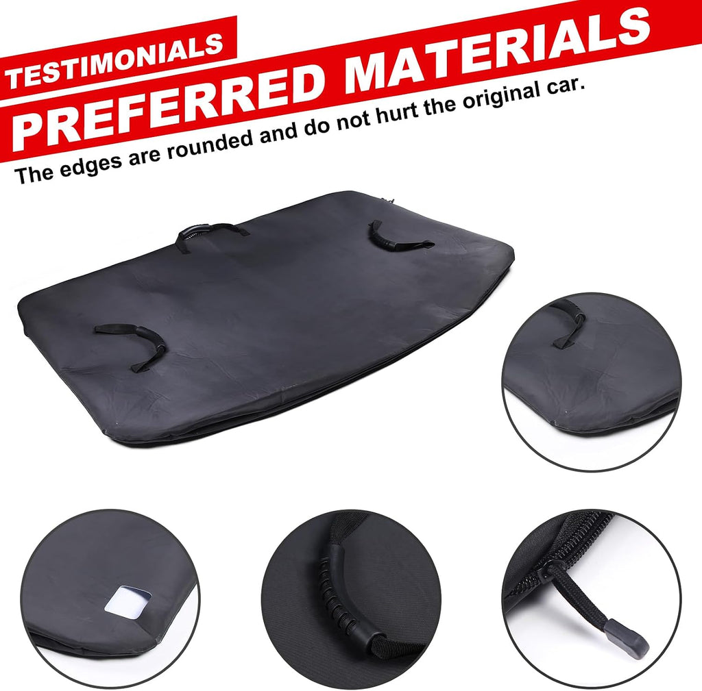 for C7 Corvette Hard Top Roof Panel Protection Storage Cover Bag Removable Waterproof Leather Trunk Rooftop Panel Storage Bag with Handle Compatible with Corvette C7 Coupe 2014-2019 Accessories (1PC)