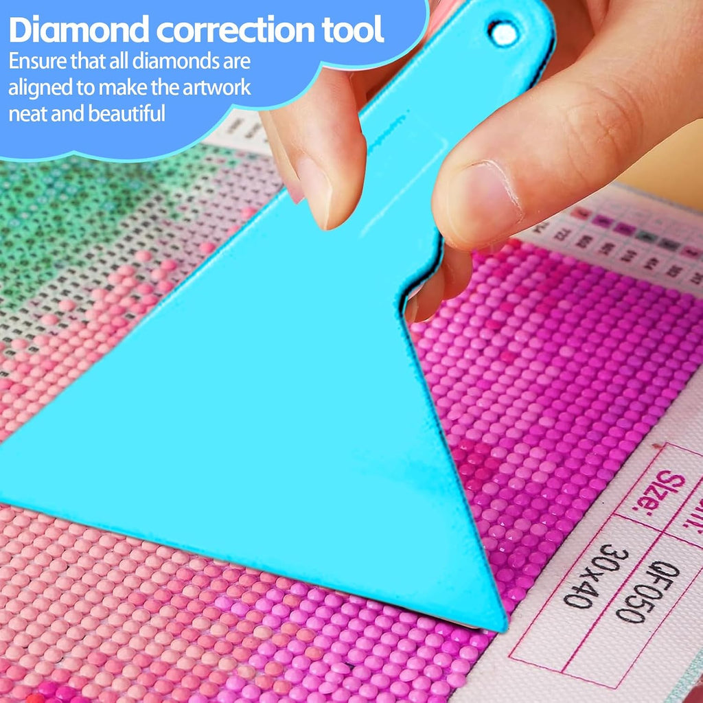 dnsgoor 186pcs diamond art accessories kit with a4 showing dimensions