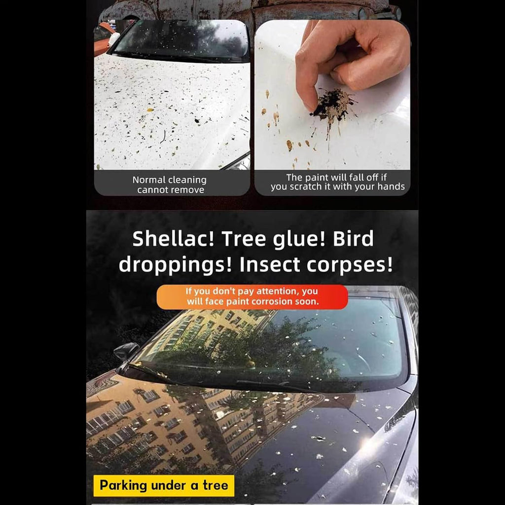Tree Resin Cleaner Foam – Tar Spot Dissolver, Auto Body Decontaminator | Quick Spray Formula for Trim Chrome, Automotive Exterior Restoration Mist for Roof Mirror Grille Number Plat