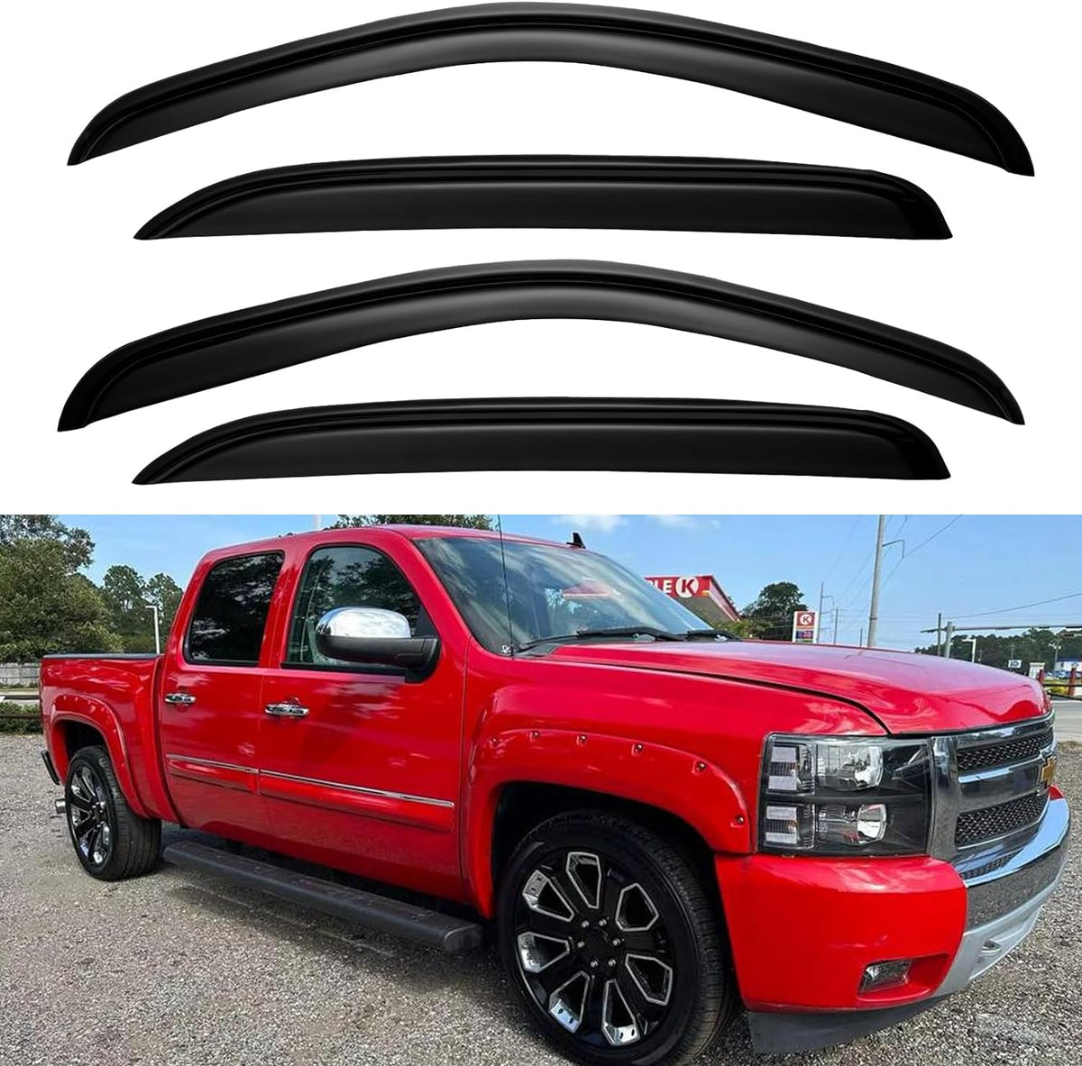 Window Visors Rain Guards for 2007-2013 Chevy Silverado/GMC Sierra