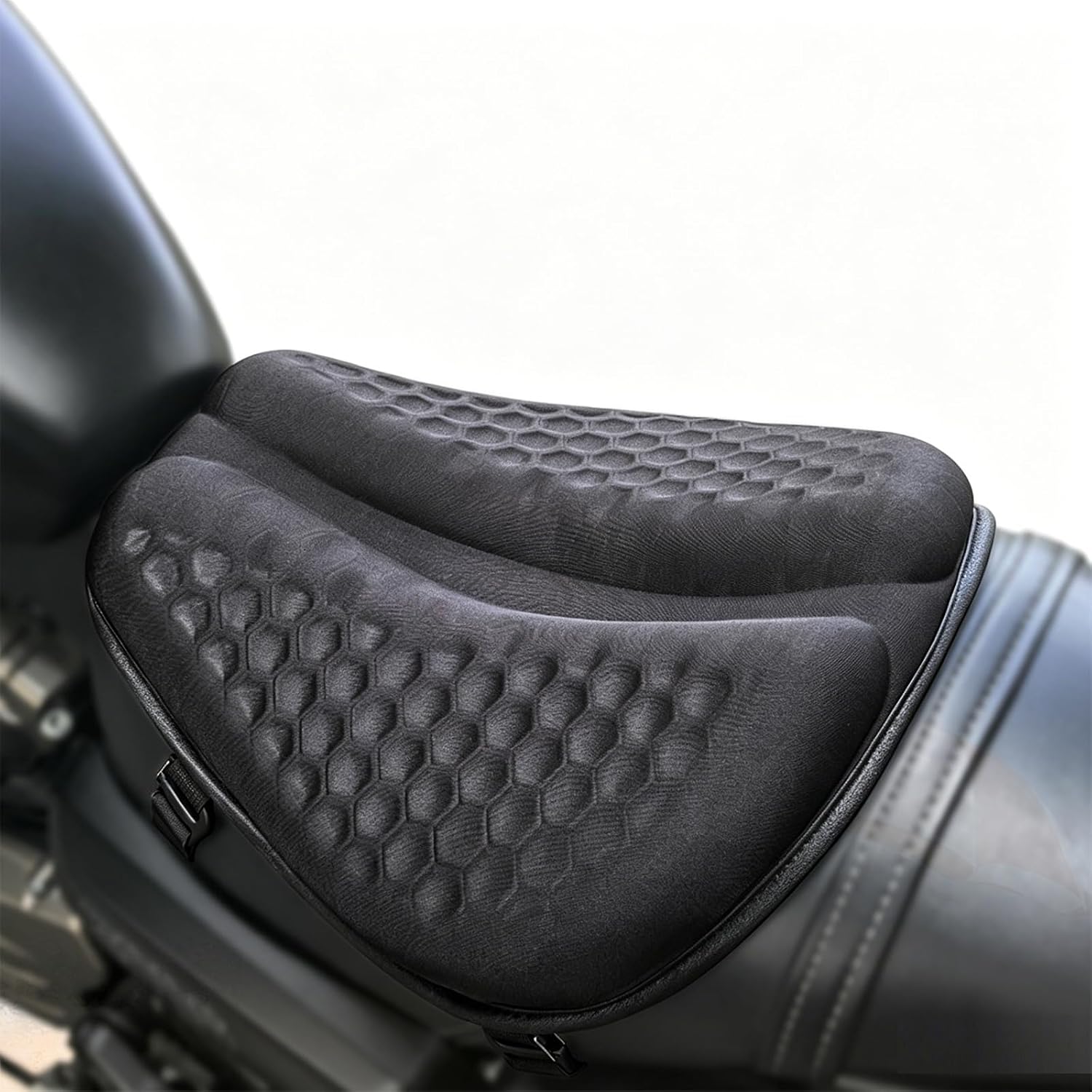 Motorcycle Seat Cushion for Husqvarna Norden 901 Expedition 2023-2024 | TPE honeycomb elastic shock absorbing pad, breathable stay cool ergonomic pressure relief mat for all season long riders