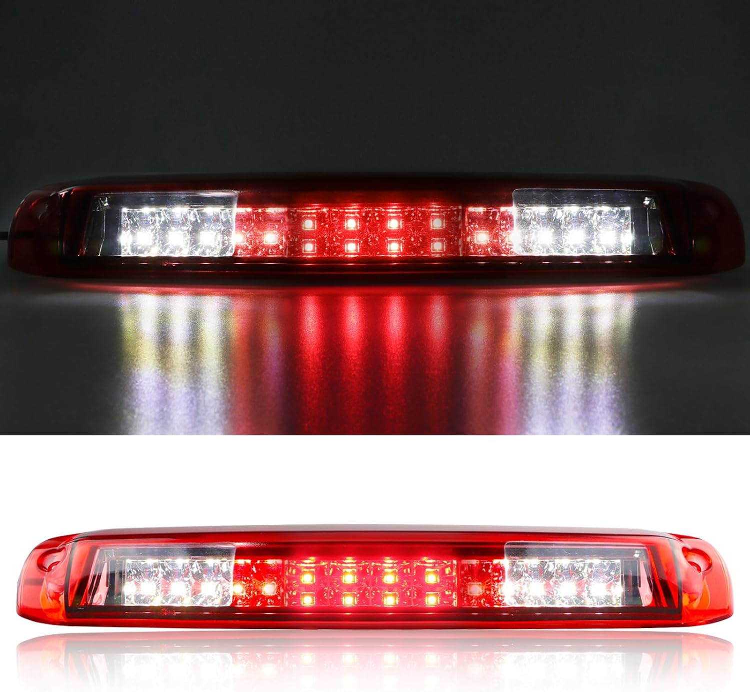 Tresound 3rd Third Brake Light for Chevy Silverado/GMC Sierra 1500 2500 3500 HD Classic 1999-2006 LED Cargo Light High Mount Lamp, Chrome Housing Red Lens