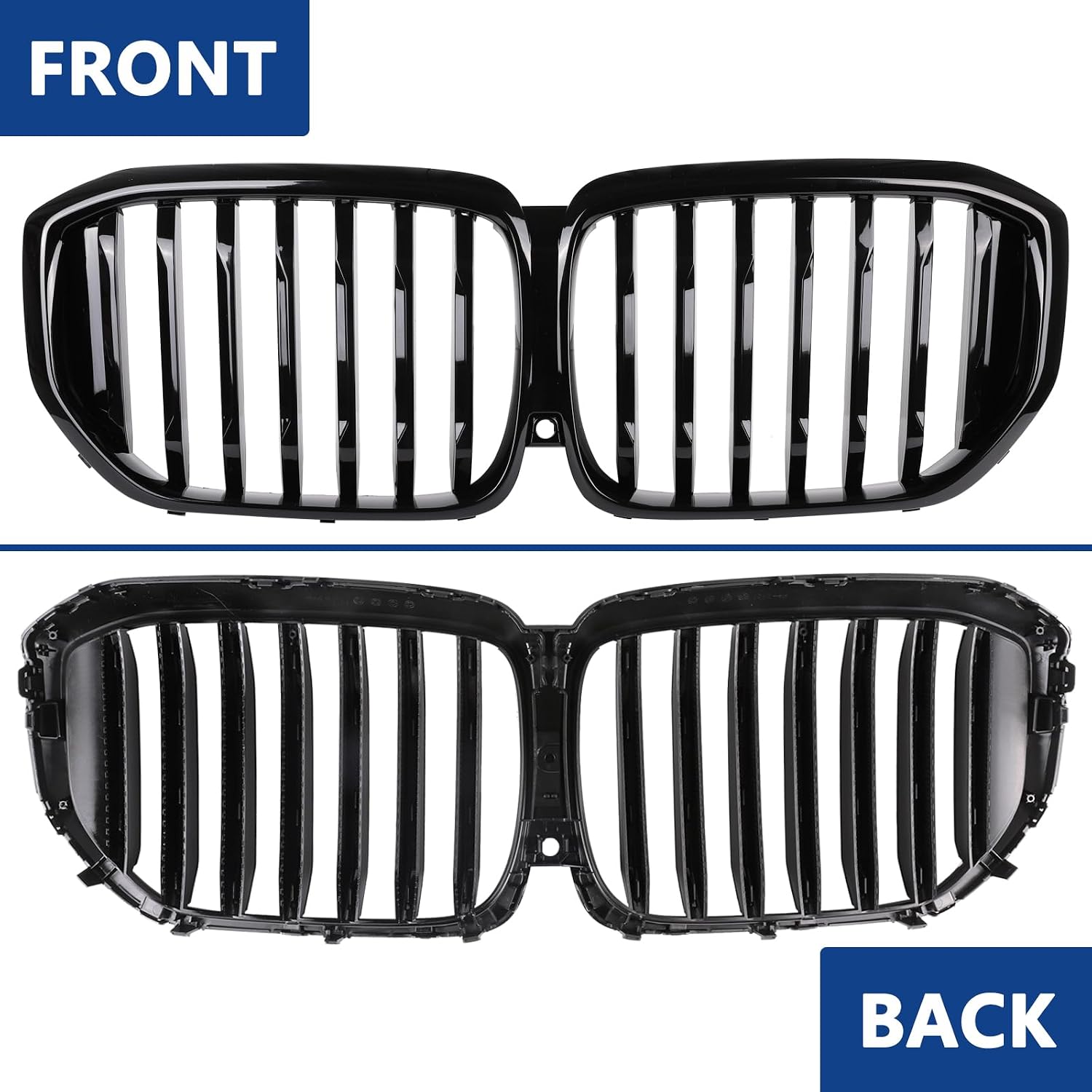 G05 Grill, Front Kidney Grille Compatible with 2024-IN BMW X5 G05 Single Slat Gloss Black Grill