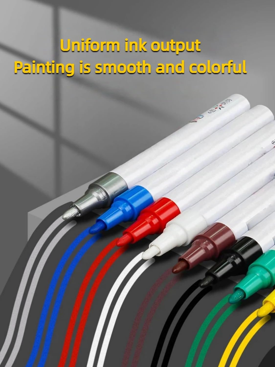 Oil-Based Paint Markers for Tires, Quick Dry Permanent Pen Set for Glass, Ceramic, Wood, Metal, Plastic, Rock Painting (12 Colors)