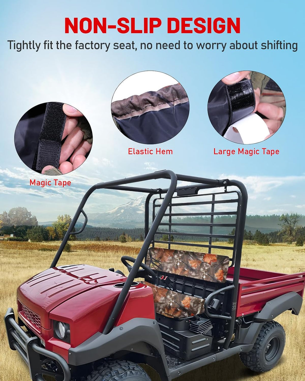 StarknightMT UTV Mule Bench Seat Covers Compatible with Mule 4010 4000 3000 3010 2001 2023 2025, Waterproof 1680D Oxford Fabric, Maple Camouflage