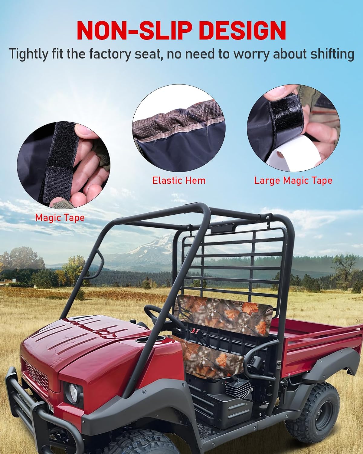 StarknightMT UTV Mule Bench Seat Covers Compatible with Mule 4010 4000 3000 3010 2001 2023 2025, Waterproof 1680D Oxford Fabric, Maple Camouflage
