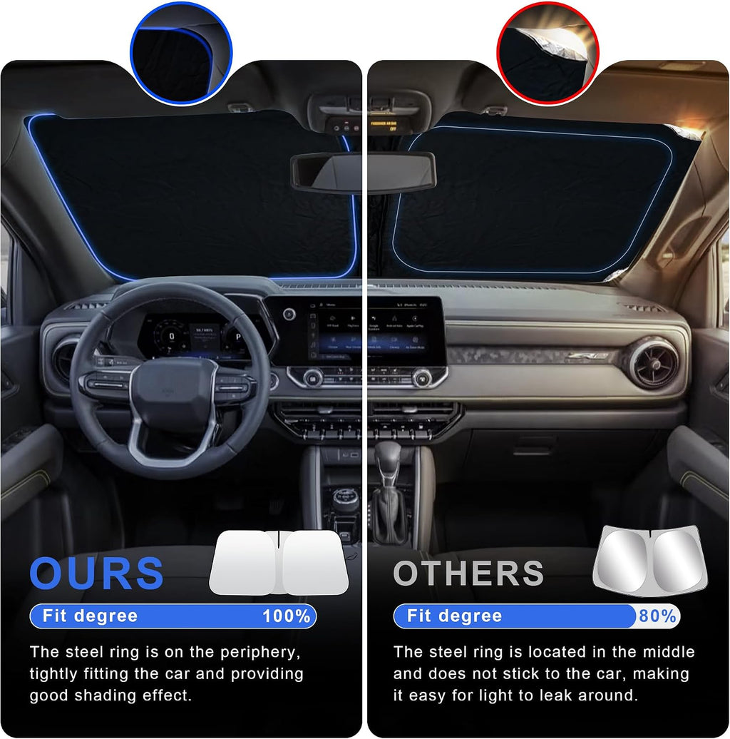 Windshield Sun Shade for Chevrolet Colorado 2023 2024 2025 2026, Foldable Front Windshield Sunshade Protector Block UV Rays for Chevy Colorado Accessories-Keep Your Vehicle Cooler