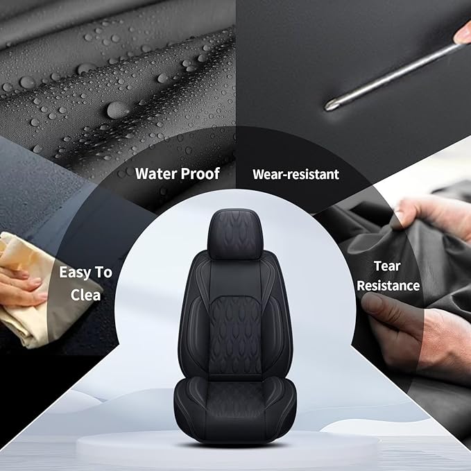 2 Front Car Seat Cover Fit for Toyota Camry 2012-2025 Faux Leather for Camry - Image 5